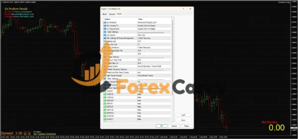 Forex Correlation EA Settings