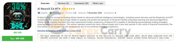 AI NeuroX EA MT4