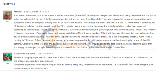 AI Multi Trend MT4 Reviews